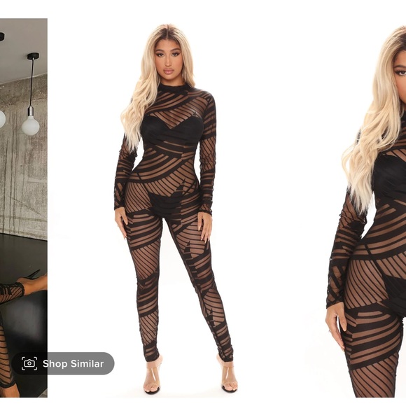 MESH JUMPSUIT BODYSUIT - Picture 1 of 7